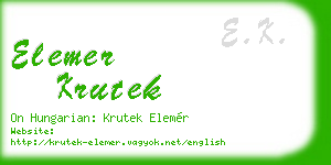 elemer krutek business card