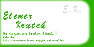 elemer krutek business card